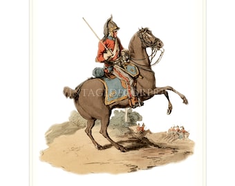 Military Print. Royal Dragoon Guards 1814. British Cavalry. Dragoon Guard Print. British Army Historical Print. Army Retirement Gift.