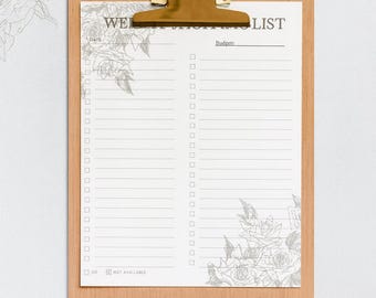 Liste de courses hebdomadaire | Liste d'épicerie imprimable | Page d'agenda floral minimaliste (téléchargement numérique)