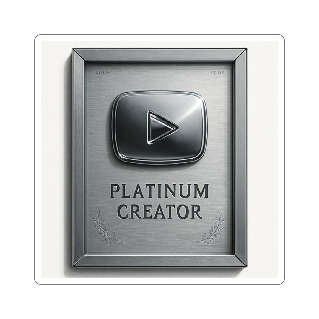 Platinum Creator Play Button Sticker - Etsy