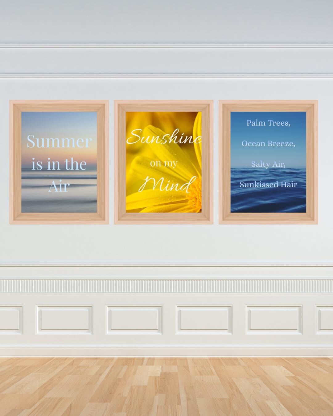 Summer Quote Wall Art Set of 3 I Beach Printable Decor I Instant