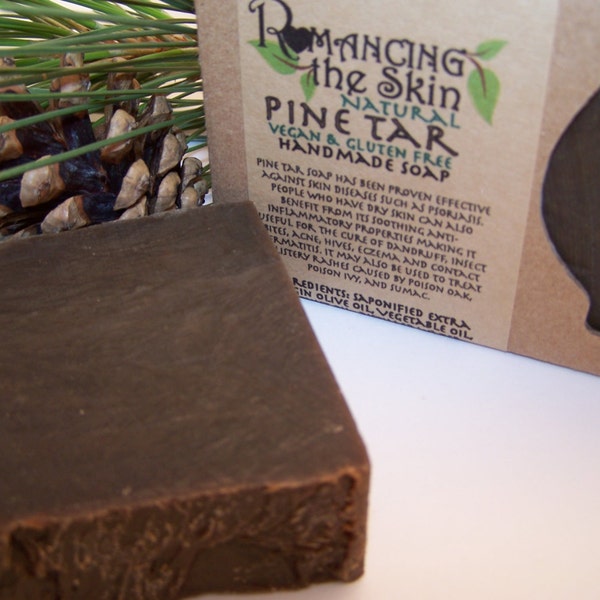 Natural Pine Tar Handmade Lye Soap (Vegan & Gluten Free)