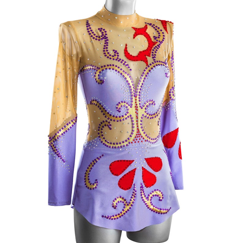 Order as Ice Figure Skating Dress Acrobatic Gymnastics Costume or Baton Twirling Leotard Rhythmic Gymnastics Leotard #85 for Competition