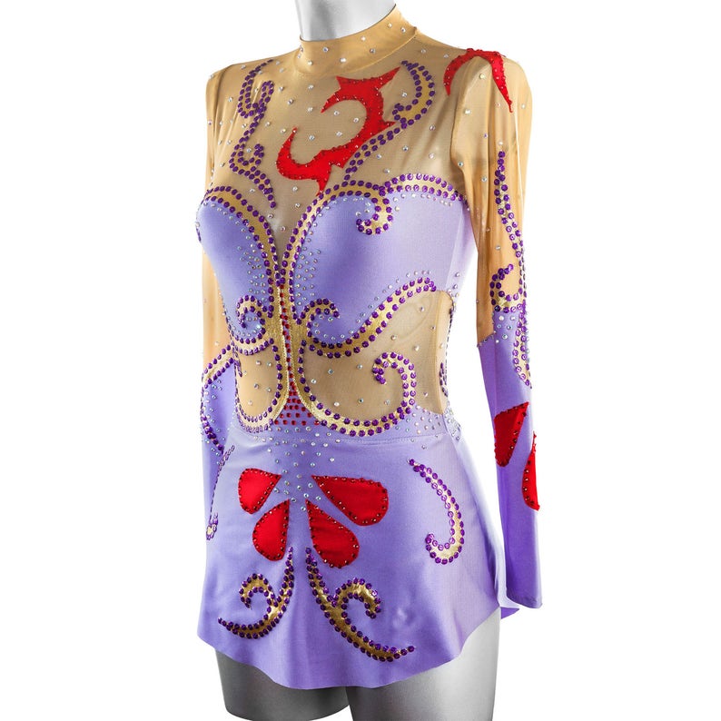 Order as Ice Figure Skating Dress Acrobatic Gymnastics Costume or Baton Twirling Leotard Rhythmic Gymnastics Leotard #85 for Competition