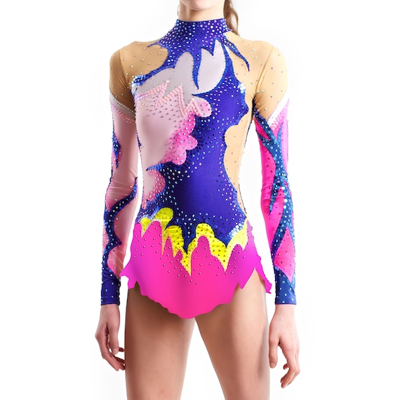 Order as Ice Figure Skating Dress Acrobatic Gymnastics Costume or Baton Twirling Leotard Rhythmic Gymnastics Leotard #34 for Competition