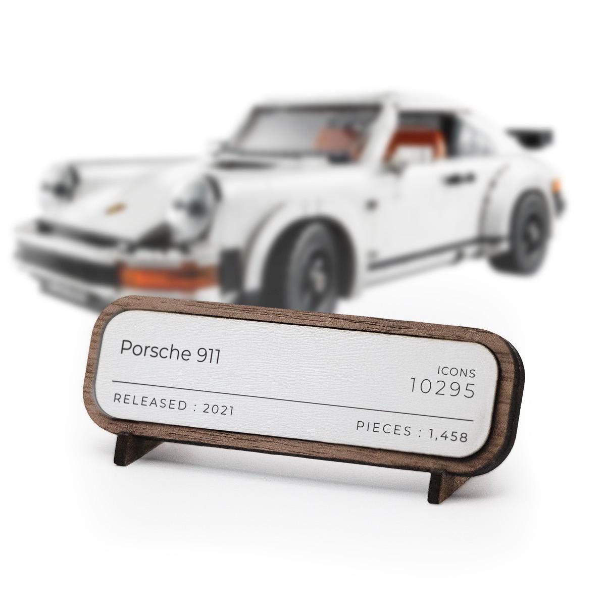 Petite plaque en bois LEGO Porsche 911 10295