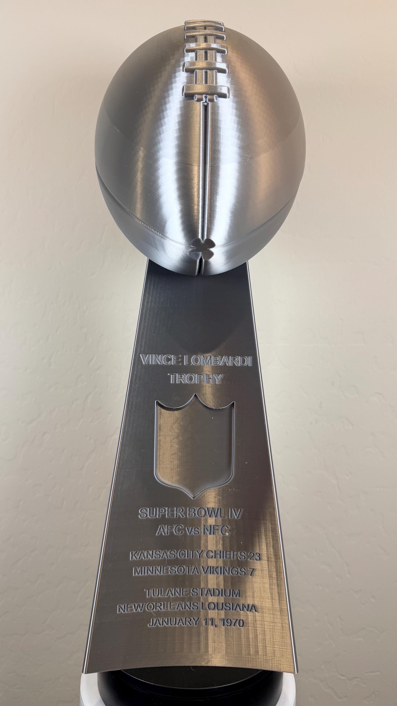 Custom Vince Lombardi Trophy – 3D Printed Super Bowl Replica, Any