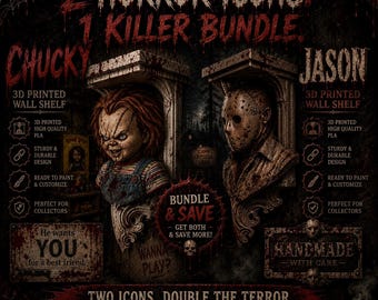 Horror ANY 2 Shelves Bundle Deal 6x5 Top Floating Wall Shelf Collectible - New & Multiple Colors Available