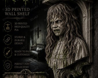 Horror The Exorcist Regan Like 6x5 Top Floating Wall Shelf Collectible - New & Multiple Colors Available