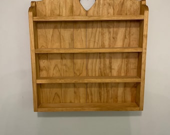 Handmade wooden heart spice rack