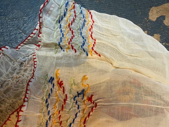 Vtg Hungarian Embroidered Blouse w/smocking - image 10