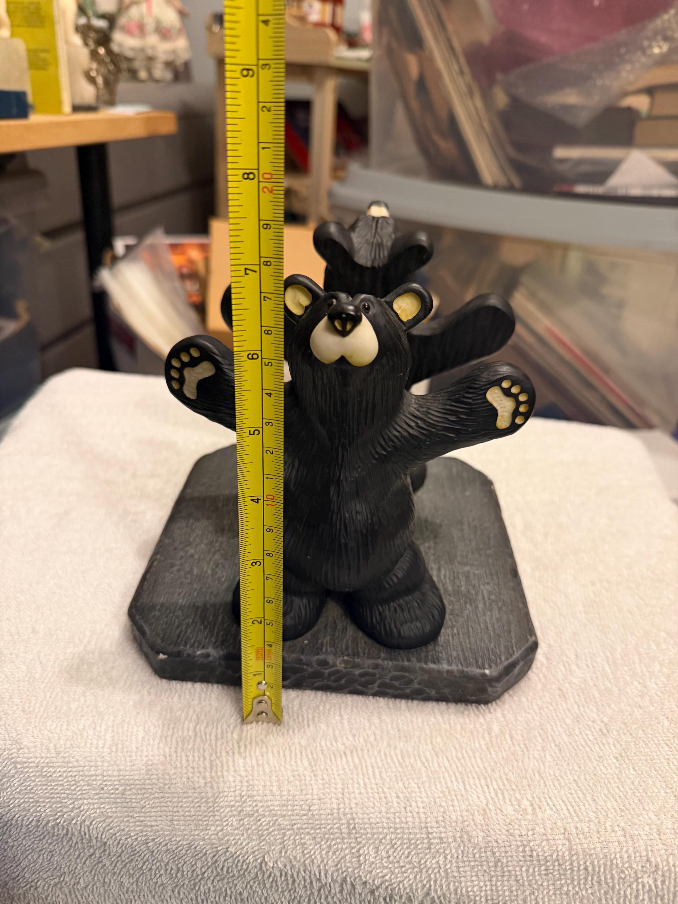 Bear Napkin Holder Resin Figurine Titled 'bearfoots' by Jeff