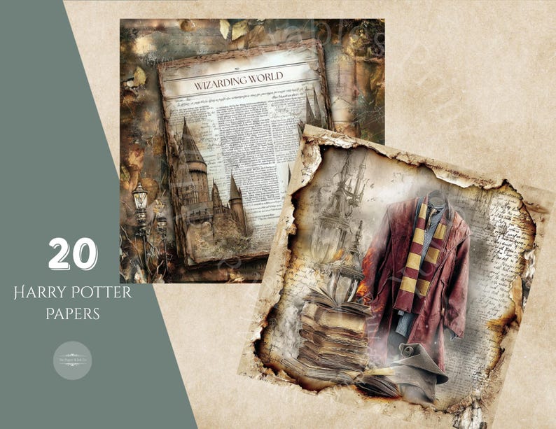 Wizarding World Junk Journal Papers -20 Pages Jpgs -digital Download - Etsy
