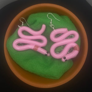 Slimy Worm Earrings