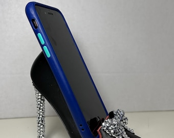 Kundenspezifische Stiletto Telefon-Halter / Ständer | Roter Einsatz | Stilvoll | Geschenk
