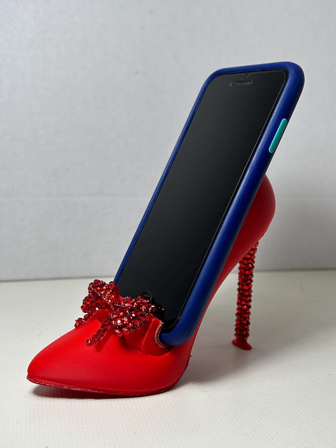 Unique Red Bedazzled Cell Phone Stand | Holder | Stylish | Custom - Etsy
