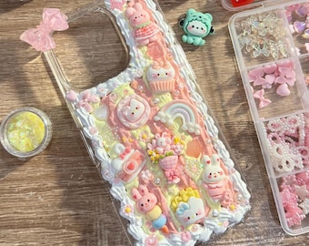 Decoden Handyhülle - Kawaii Freestyle Rosa Creme Klebehülle