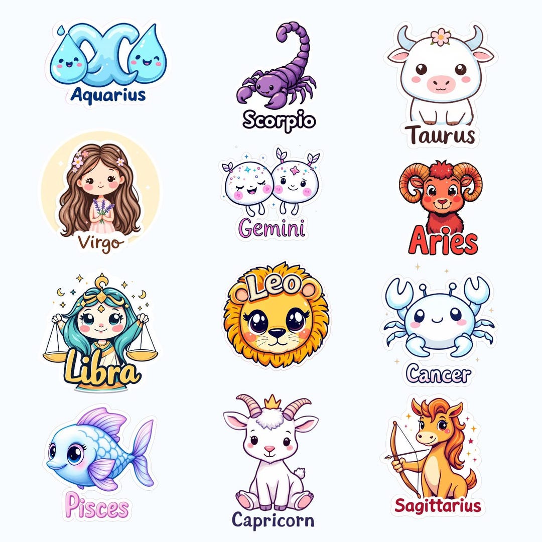 Igin Stickers Zodiac Sign Stickers - Etsy