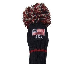 Old Glory American Flag Sunfish knit wool golf headcover driver