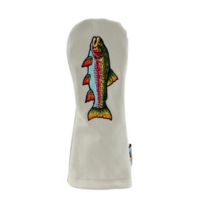 Rainbow Trout Hand Embroidered Fairway wood golf club headcover by Sunfish Limited Edition