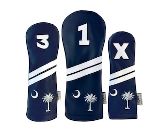 South Carolina Palmetto- (Navy) golf headcover set by Sunfish - driver fairway hybrid
