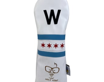 Leather fairway golf headcover - fly the W - by Sunfish !