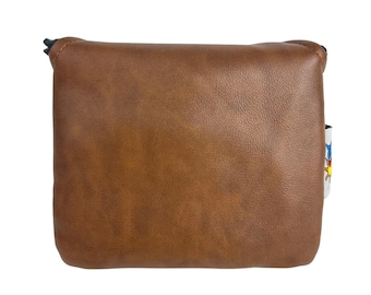Caramel Brown Leather mallet putter golf headcover by Sunfish !