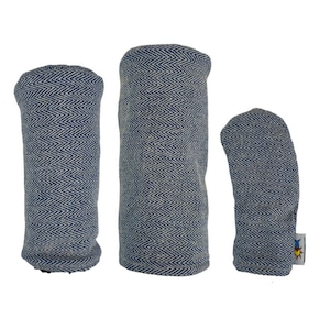 Blue Chevron Tweed Barrel Sunfish Golf Headcover Driver / Fairway / Hybrid or 3 Piece Set Limited Edition