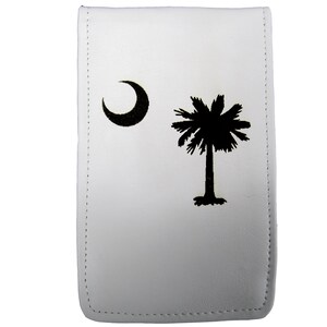 South Carolina Palmetto Sunfish hand made leather golf scorecard and yardage book holder