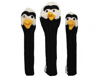 Sunfish Eagle Animal Knit Wool Golf Headcover Set - Driver, Fairway, & Hybrid