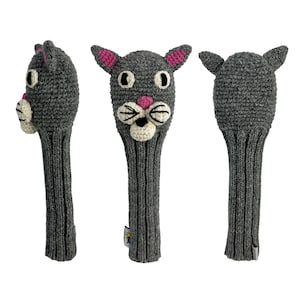 Sunfish Hand Knit Wool Cat Golf Club Headcover (Driver, Fairway, Hybrid, or Set)
