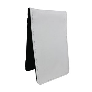 Sunfish hand made white leather golf scorecard and yardage book holder