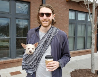Walking Palm 100% Organic Pet Sling | Cat or Dog Carrier - Salt and Pepper Woven