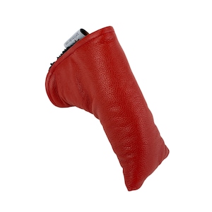 Red Leather blade putter with strong magnetic closure golf headcover by Sunfish