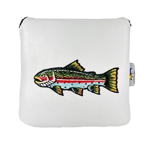 Rainbow Trout Leather mallet putter golf club headcover by Sunfish