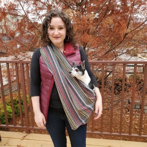 Dog Sling Carrier Bohemian Multi-Color 100% Organic Cotton For Cats too image 7