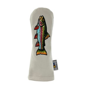 Rainbow Trout Hand Embroidered Hybrid golf club headcover by Sunfish Limited Edition