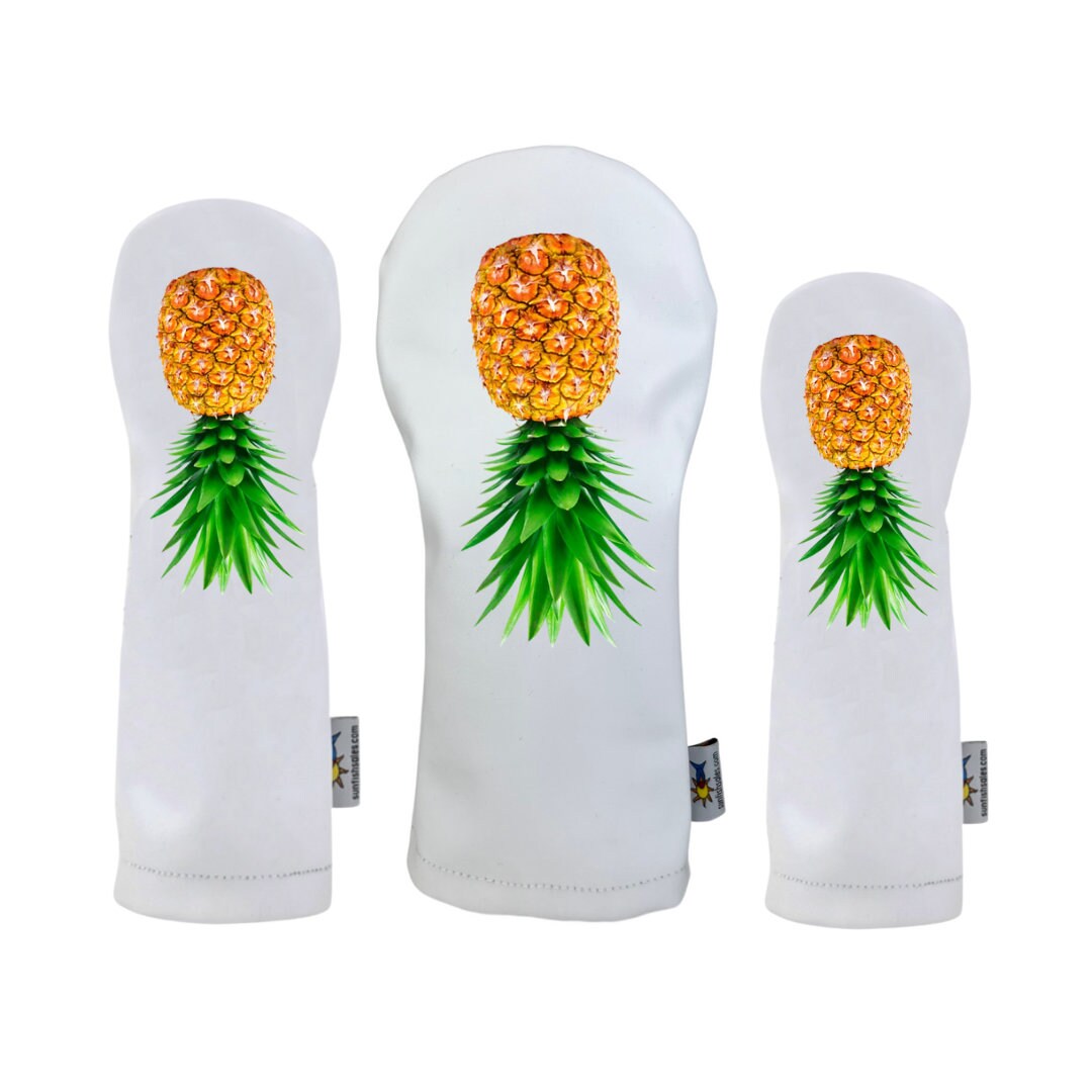 Pineapple Leather Golf Headcover by Sunfish driver, Fairway, Hybrid or