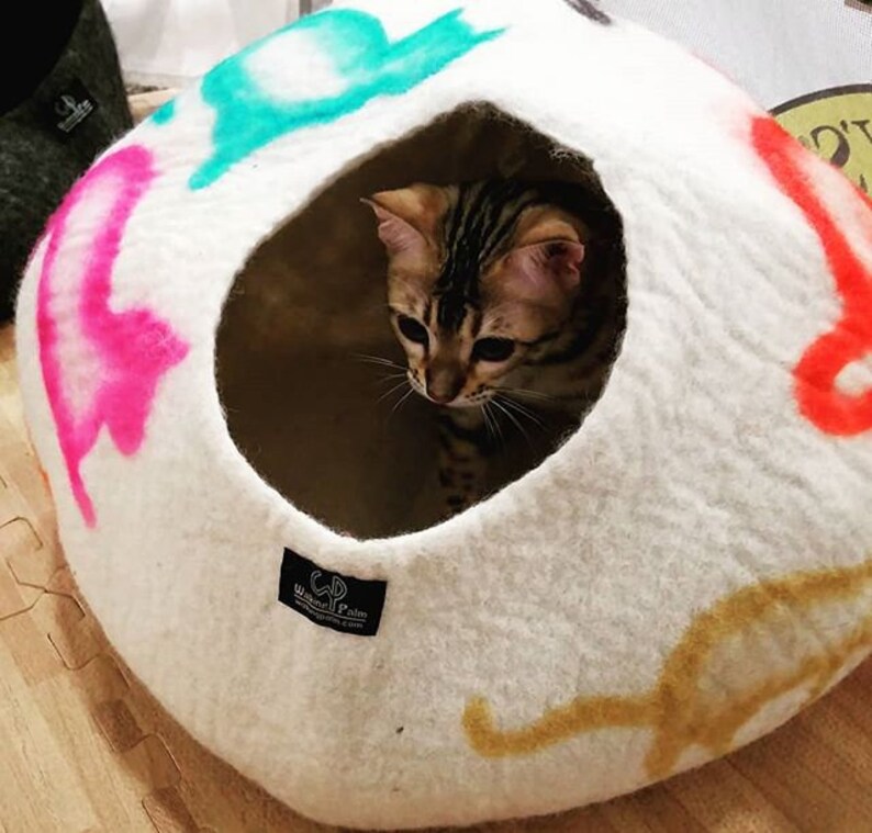 Cat Cave Bed Large by Walking Palm Dancing Cats ships now Etsy