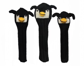 Sunfish Penguin Animal Knit Wool Golf Headcover Set - Driver, Fairway, & Hybrid