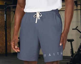 Unisex Unisex Comfort Colors® 1468 Minimalist Gym Sweatshorts, FAITH Heavyweight Fleece Shorts, Garment-Dyed Athletic Shorts