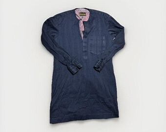 Isale Apoti by Rhobes Men’s Navy Kaftan Long Sleeve Shirt African Luxury Wear