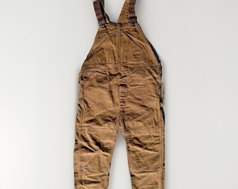 VINTAGE Carhartt Men's 44x30 Brown Duck Bib Overalls Cotton RN 14806 USA