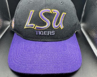 LSU Tigers Vintage 1990s Sports Specialties Script Logo Snapback Hat Wool