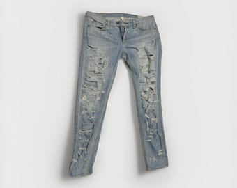 Rag & Bone Jean Thrasher Skinny Jeans Light Wash Size 30 Women’s Mid Rise Denim