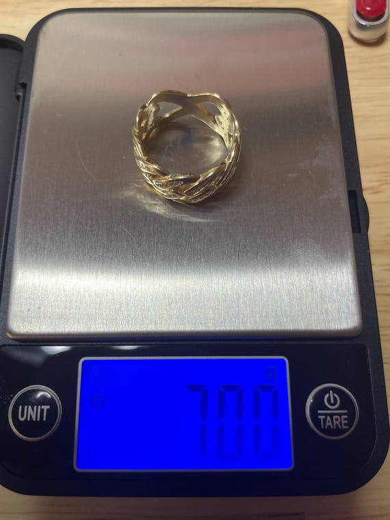 Diamond Curb Ring Solid 14K (size 7) - image 4