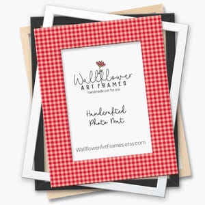 Red Gingham Photo Mat, Picture Frame Patterned Matting, Gallery Wall Decor
