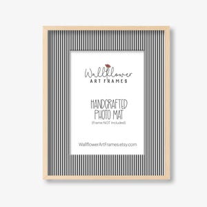 Striped Photo Mat, Black White Minimalist Wall Decor, Handcrafted Archival Quality (10 Sizes)