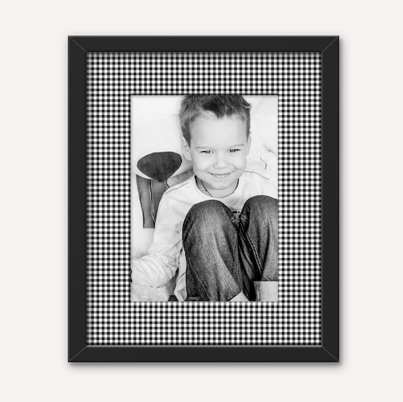 Black White Gingham Photo Mat, Cottagecore Frame Matting, Farmhouse Wall Art, 10 Sizes