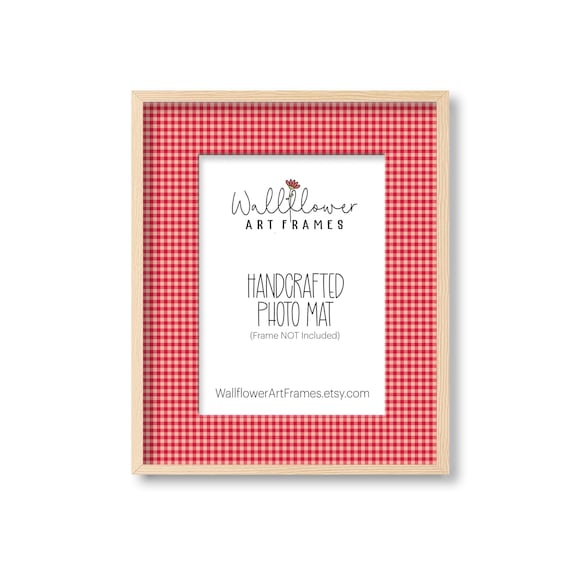 Red Gingham Photo Mat, Handcrafted Cottagecore Nursery Decor, Grandmillenial Wall Accent