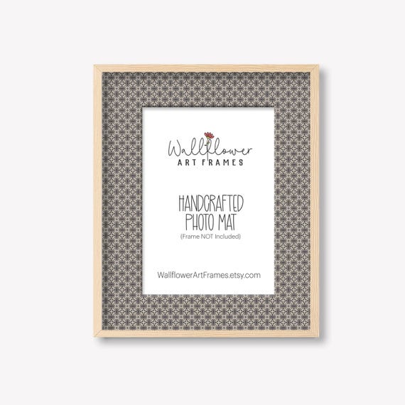 Handcrafted Gray Boho Photo Mat, Unique Wedding Frame, Gallery Wall Art, 10 sizes